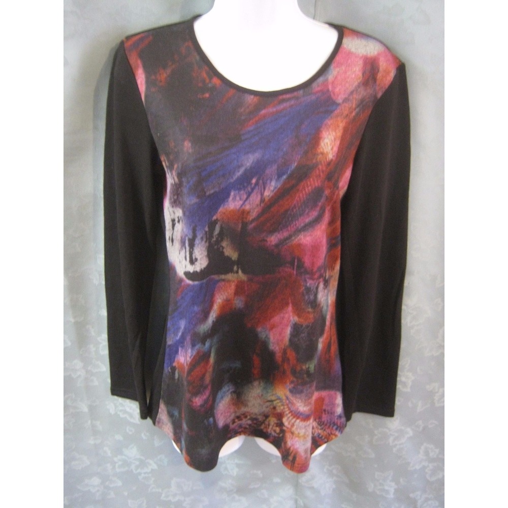 Linea Domani Sweater Size Small Abstract Print Lightweight Pullover NWT